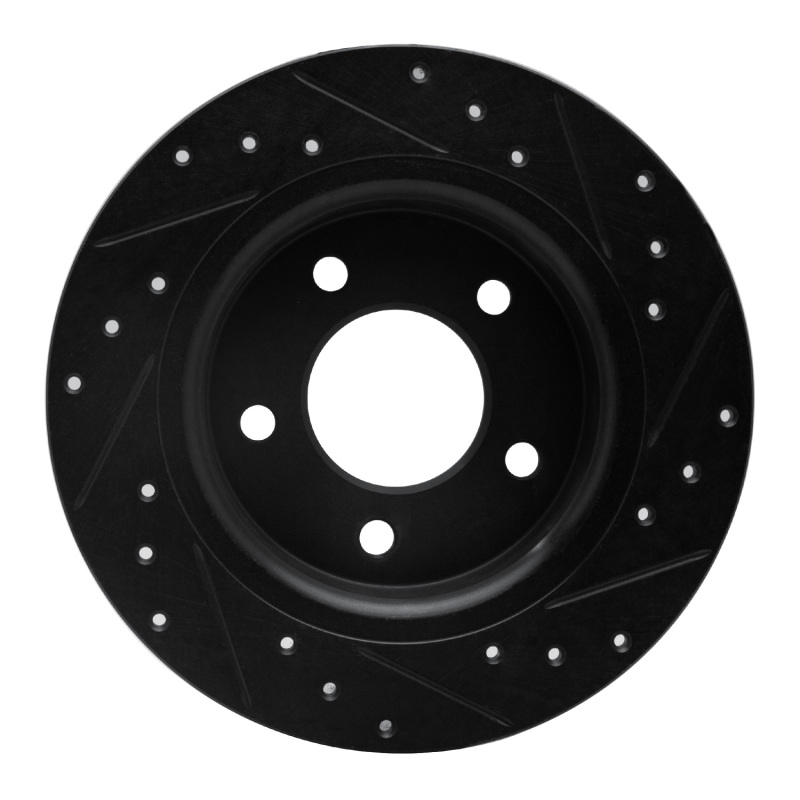 Mazda 3 Brake Rotor (1) - Rear Left - R1 Concepts - Drilled & Slotted - Black - `04-`13